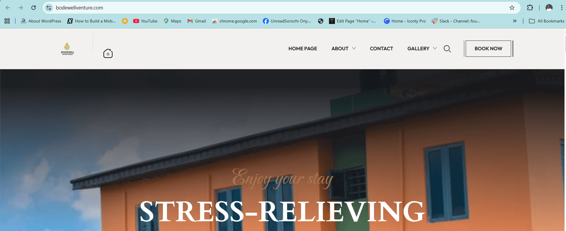 Hotel website homepage designed by Slatech Solutions