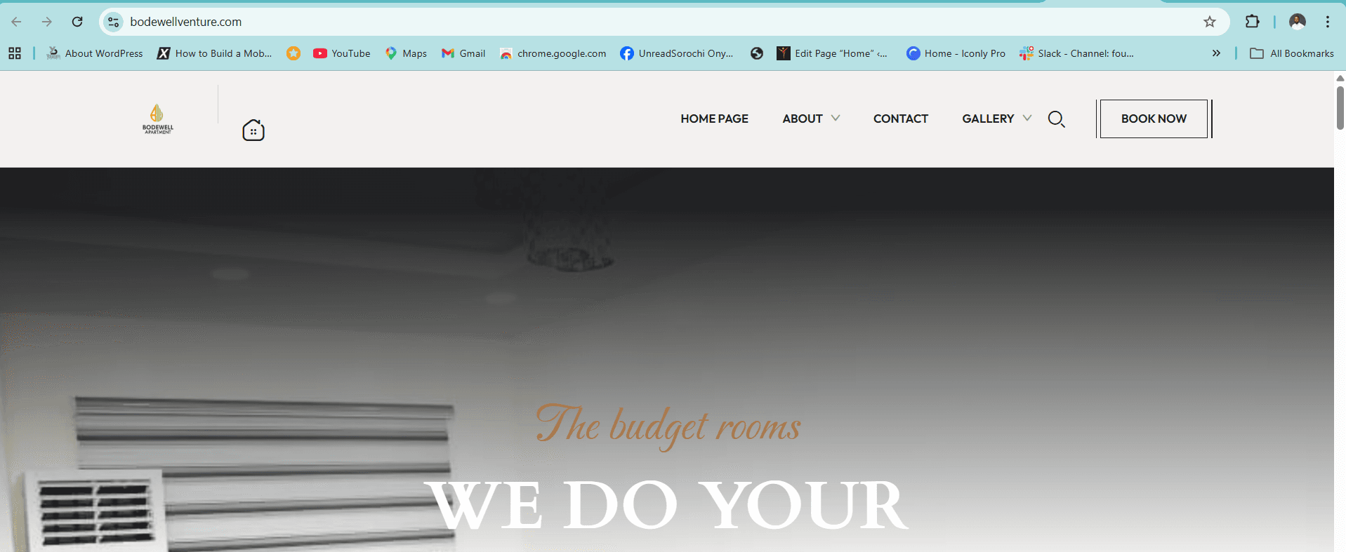 Hotel website rooms page designed by Slatech Solutions