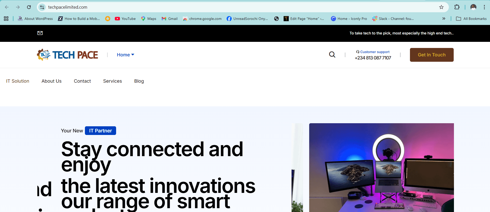 PACE IT partner and tech gadgets website designed by Slatech Solutions